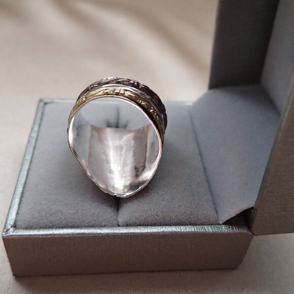 Boho Style 3 Metal Trio Spinner Ring - Picture 3 of 9